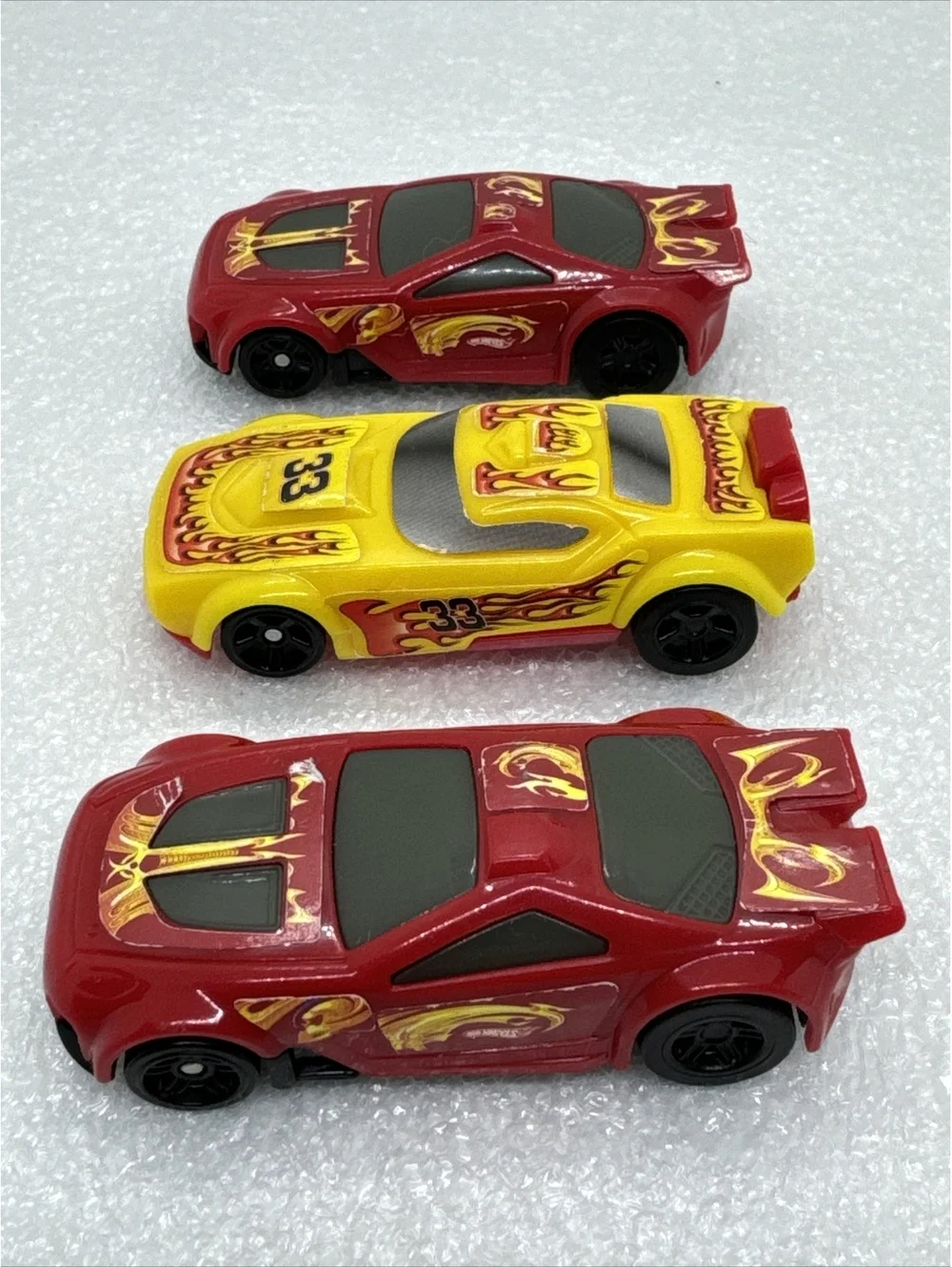 Lot Of 3 MATTEL HOT WHEELS Pull Back Race Cars GENERAL MILLS Cereal Toy 2011